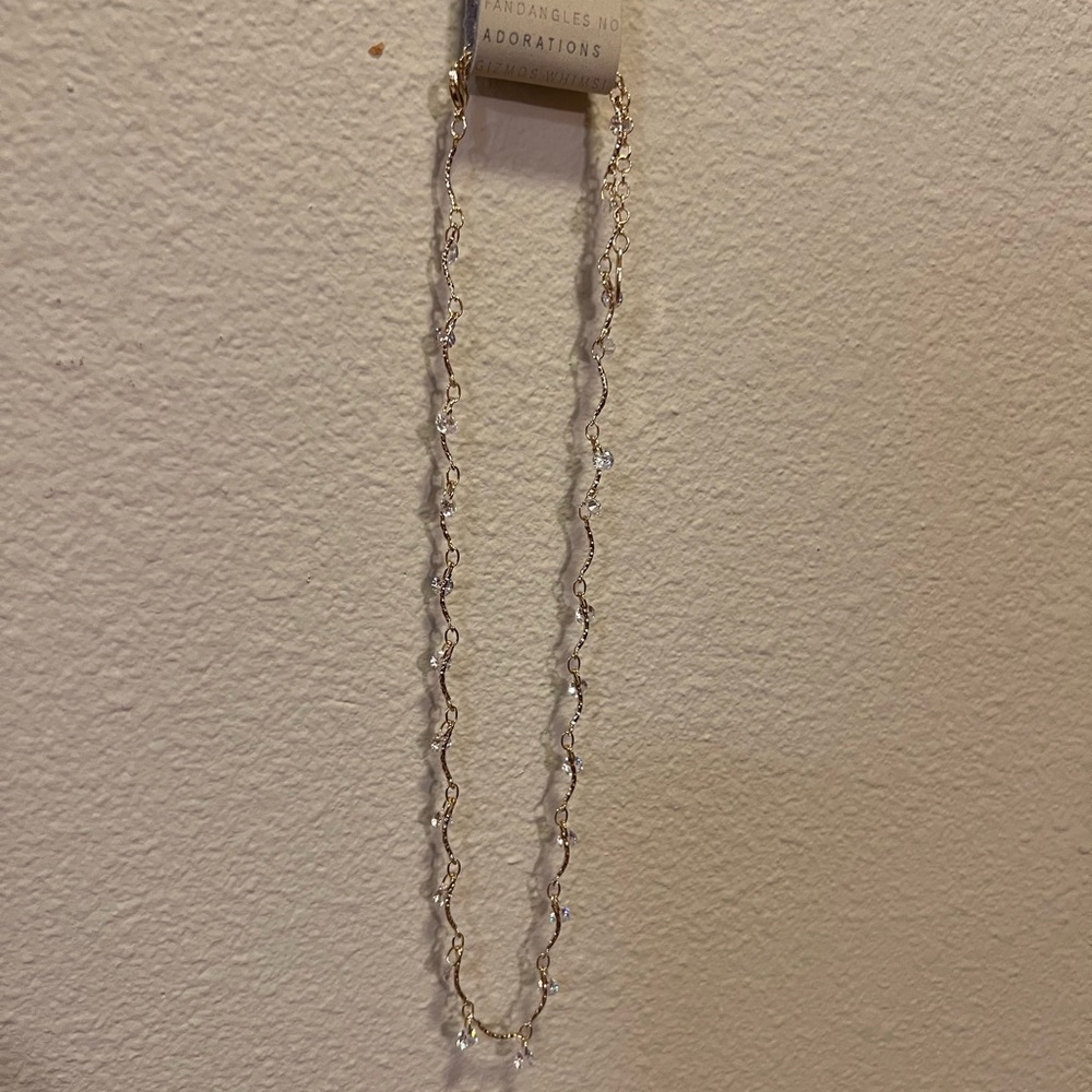 Anthropologie Drippy Crystal Necklace - Gold - NWT - Picture 15 of 16